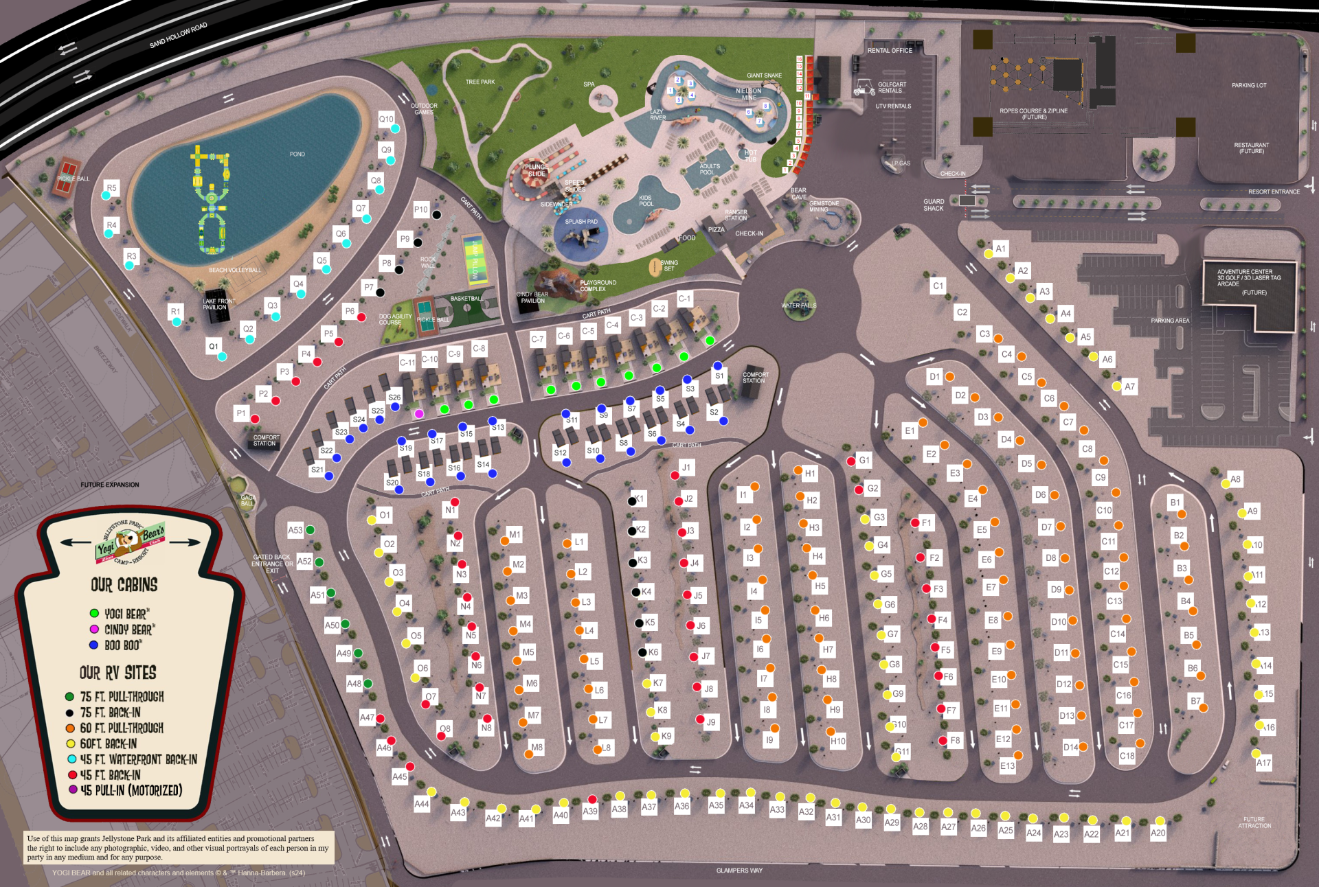 Jellystone Utah Map -July 4-24